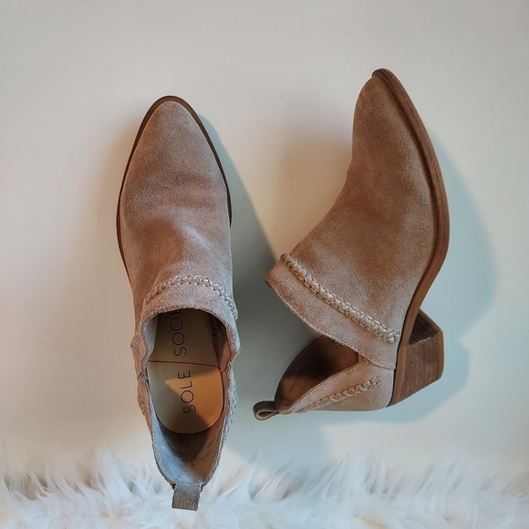 SOLE Society Tan  Suede Bootie - Picture 3 of 9